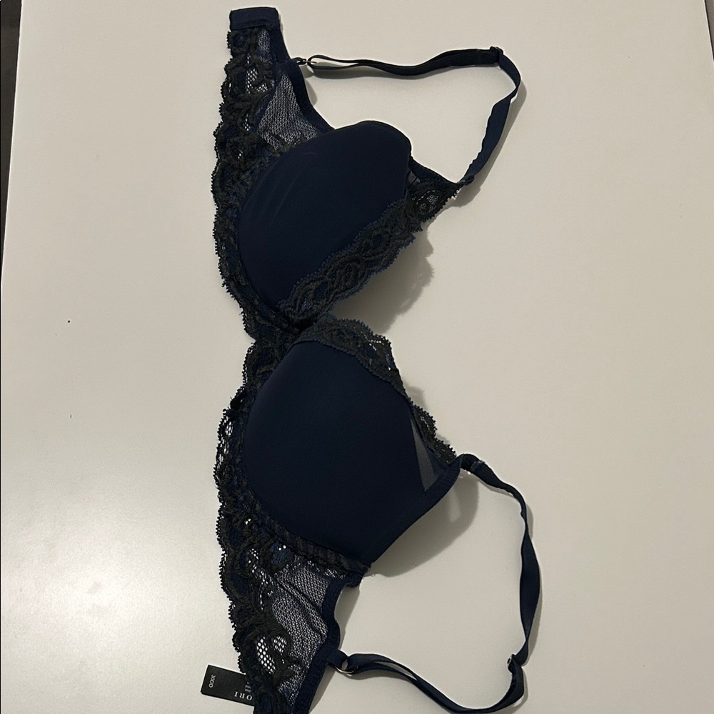 Natori Midnight Blue Feathers Lace Bra